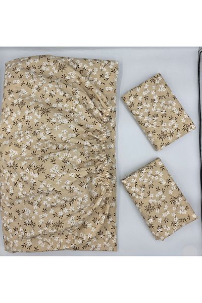 pınarhome collectıon Fabric Fitted Sheet + Pillow Case with Cover for Pad Beds (Corner Depth 30 cm) New Season***