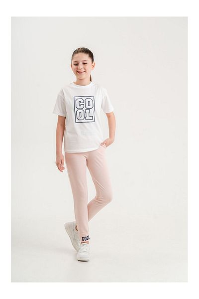 LC Waikiki Crew Neck Printed Short Sleeve Girls' T-Shirt and Sweatpants