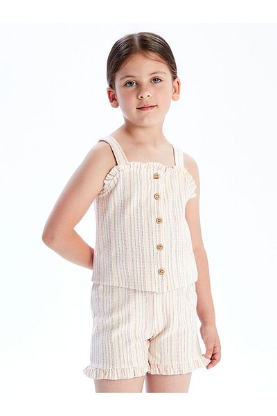 LC Waikiki Strappy Girl's Blouse and Shorts 2 Pcs