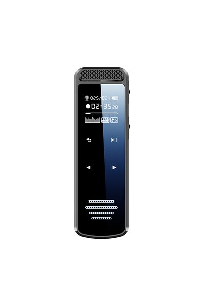 CLC SmartGear Voice Recorder Q55 16GB, 360° Stereo, Dual Mic, DSP, Voice Activation, OTG, Touch, Expandable, Black