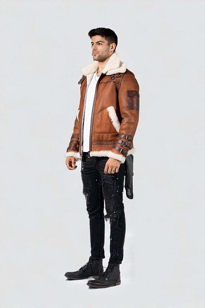 SVELG Legacy - Brown Sheepskin Bomber Jacket