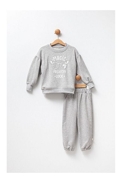 LC Waikiki Crew Neck Long Sleeve Baby Girl Set of 2