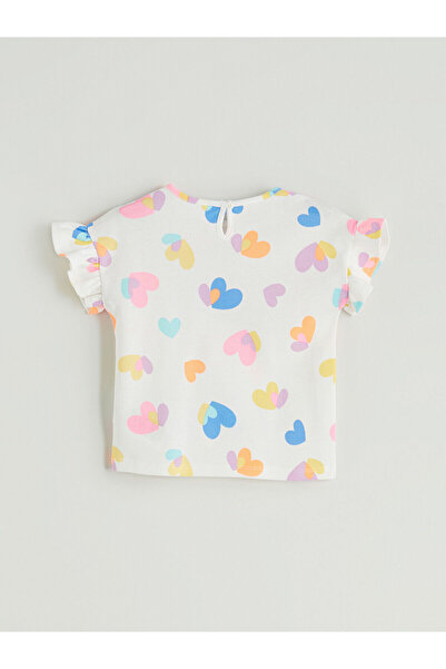 LC Waikiki Lcw Kids Heart Printed Girl's Blouse and Shorts 2-Pack