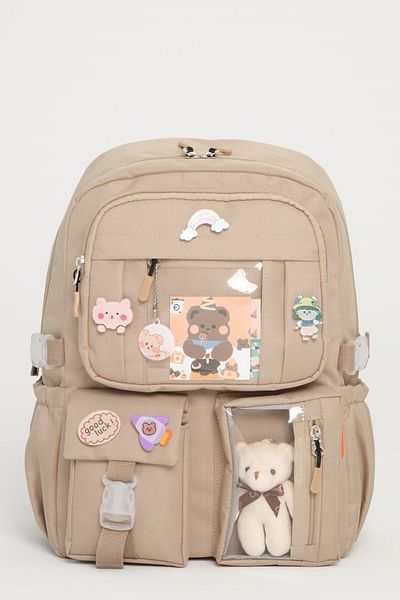 Roxbros Kawaii Korean Style Set of 3 with Accessories Children's Primary School Bag Backpack with Pen Holder and Lunch Bag