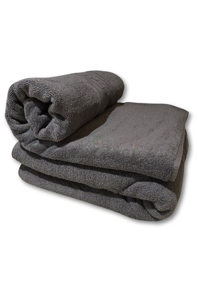 TextiLici Set 2 Towels Gray, TextiLici, 100% Cotton, 70x140 cm, for Bathroom – Fast Absorption, Premium Qual