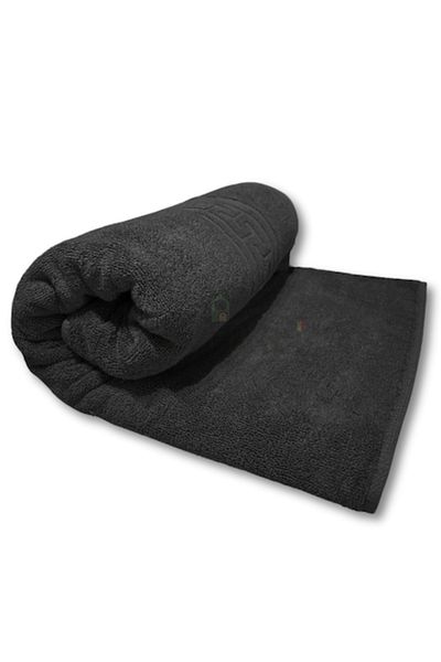 TextiLici Towel 50x90 cm, Black, 100% Cotton, Double Thread, Made in Romania