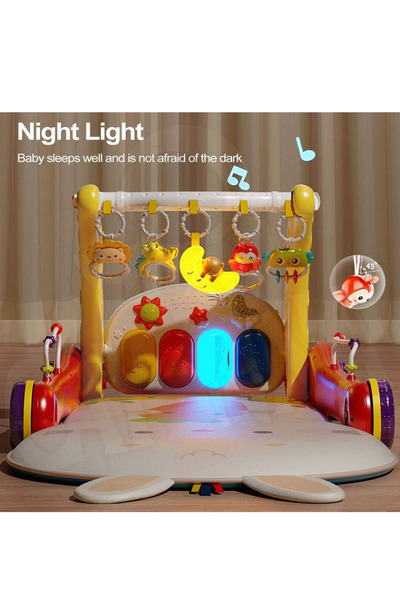 cayenna Oyuncak Piyanolu 2 in 1 Bebek Yürüteci ve Tavşan Desenli Kırmızı Oyun...