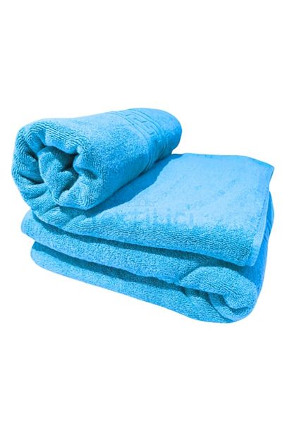 TextiLici Set 2 Towels 50x90 cm, Blue, 100% Cotton, Double Yarn, Made in Romania