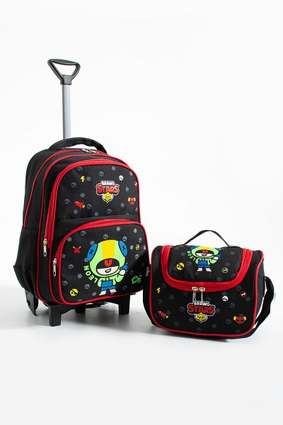BRAWL STARS Neon Character Primary School Backpack with Lunch Bag and Squeegee