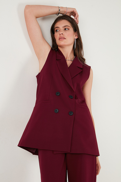 Lela Oversize Fit Mono Yaka Kolsuz Düğmeli Ceket Yelek YELEK 6521177