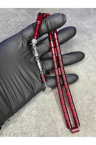 Mos Tespih Cut High-End Fire Red Crimping Amber Prayer Beads