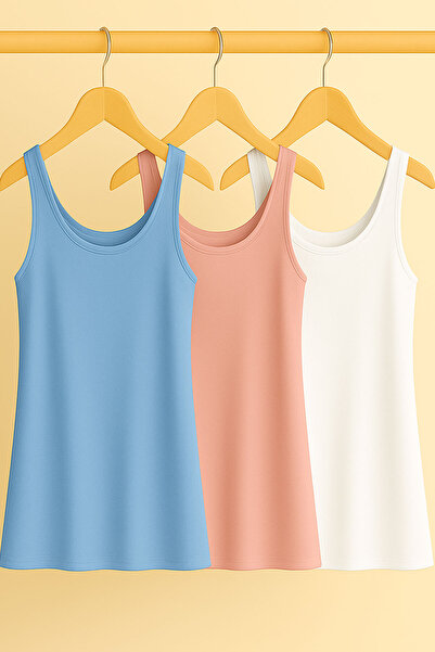 EFFE 3 Pieces A-Line Cotton Thick Strap Athlete T-Shirt