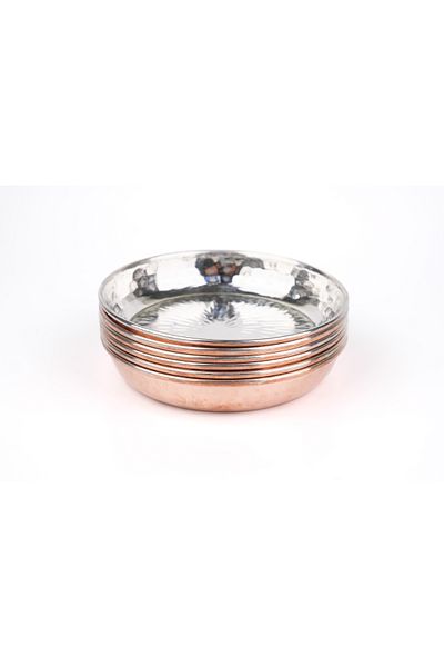 Haale Copper Premium Hand Tattoo Breakfast Snack Bowl Set of 6 (Luxury, Thick)