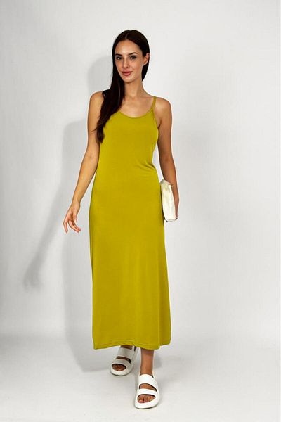 Betimoda Women's Sandy Fabric Rope Strap Solid Color Fitted/Skin-Fitting Tight Stretchy Comfortable Wrap-Around Long Dress Green
