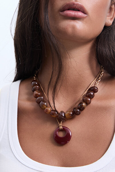 Stradivarius 2'li kordon ve boncuklu kolye seti