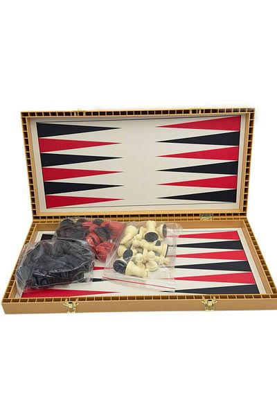 NiceLook Large wooden chess and backgammon board