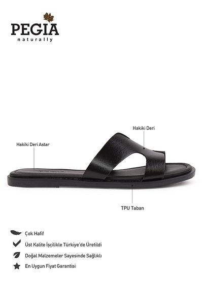 Pegia Genuine Leather Women's Slippers Dg6055