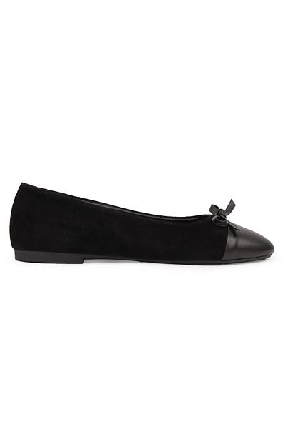 Pegia Genuine Suede Bow Ballerina Ballerina Dg6049