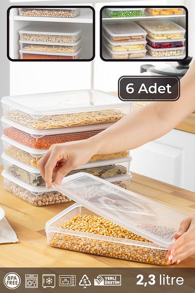 BRAMBLE LIFE 2.3 Lt Rectangular Food Pulses Storage Container Set