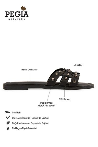 Pegia Genuine Leather Women's Slippers Dg6058