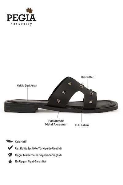 Pegia Genuine Leather Women's Slippers Dg6057