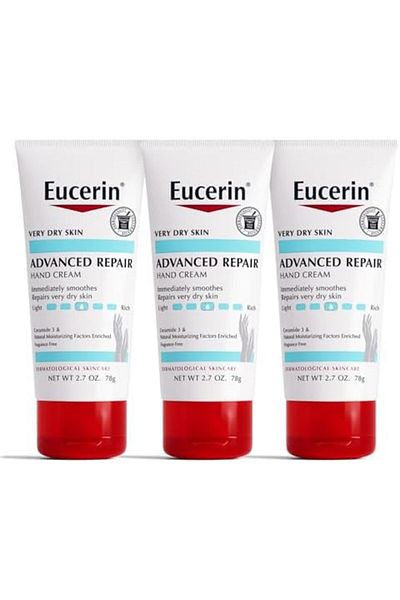 Eucerin Advanced Repair Hand Cream - Fragrance-Free, 8.1 Oz (Pack of 3)
