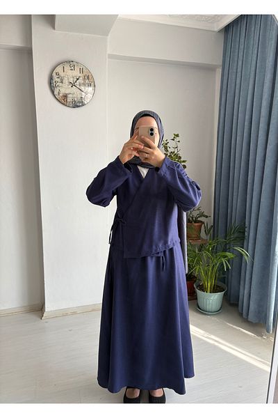 MODA EGE Linen Fabric Skirt Kimono Set