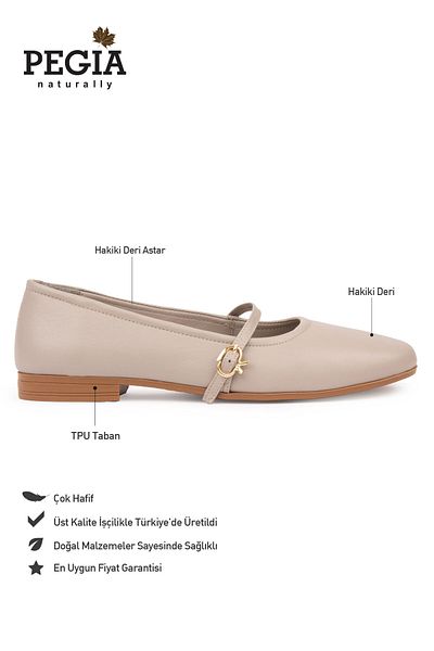 Pegia Women's Genuine Leather Ballerinas Dg6042
