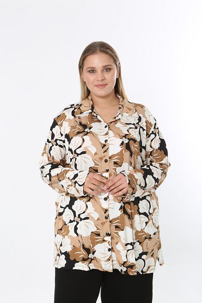 XL Modam cămașă de damă cu model lycra viscoză mărime mare