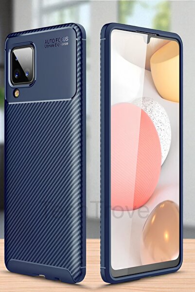 TechTrove Samsung Galaxy M32 Kılıf Kamera Korumalı Darbe Emici Karbon Fiber D...