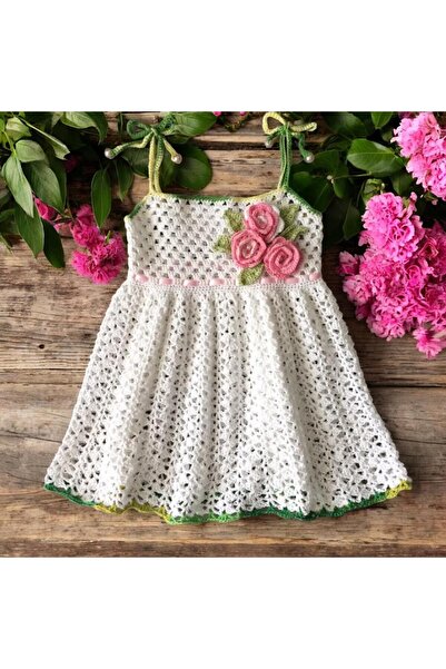 Charme Elegant el örgüsü bebek elbise