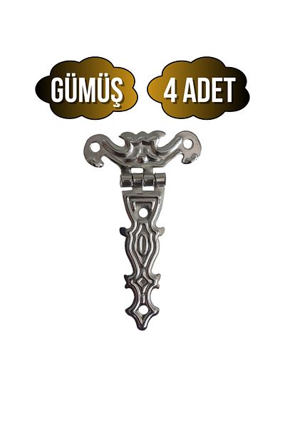 DSYapıAksesuar Butterfly Large Silver Cabinet Hinge Furniture Box Hinge(Silver)(4 Pcs)(Width:4Cm Length:7Cm)