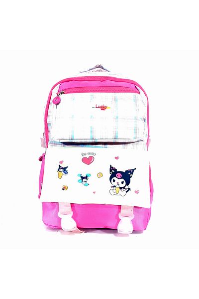 Nico Geantă de școală coreeană Kuromi cu accesorii Rucsac pentru fete și băieți