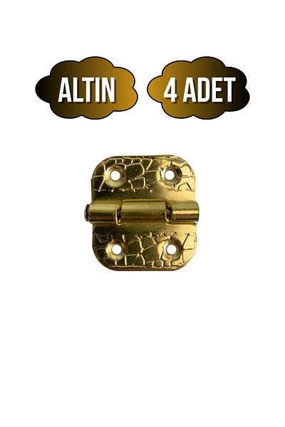 DSYapıAksesuar Backgammon Hinge Furniture Box Hinge with Stop (Gold) (4 Pcs) (Width: 3cm Length: 3cm)