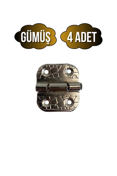 DSYapıAksesuar Backgammon Hinge Furniture Box Hinge with Stop(Silver)(4 Pcs)(Width:3Cm Length:3Cm)