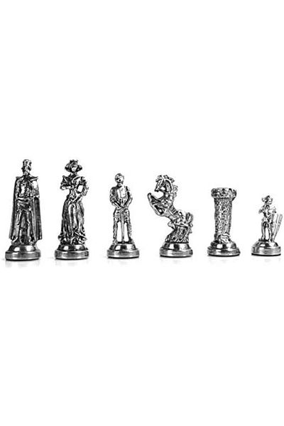STOREMAX Medium Size Metal British Chess Set Mdf Board with Antique and Rustic Pattern with Storage Box (36X36X6 C