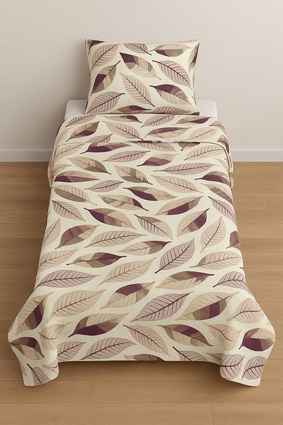Madame Home Summer Pique Set Single Pillowcase with Leaf Pattern Suitable for Daily Use