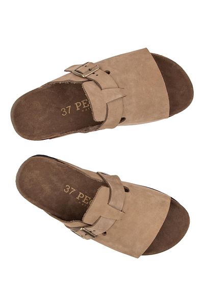 Pegia Genuine Leather Women's Buckle Slippers 215546
