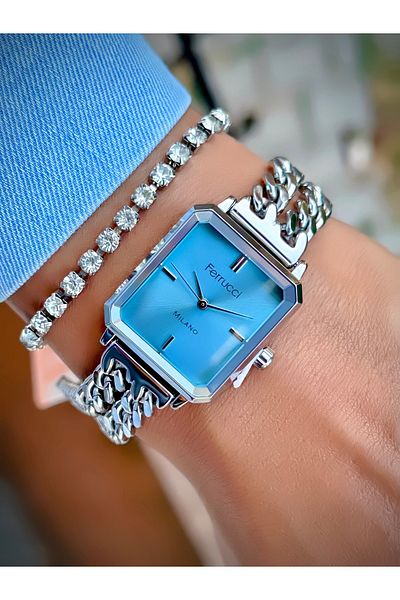 Ferrucci Women's Wristwatch Chain Cord 3 Atm Water Resistant Bracelet Design Watch with Gift