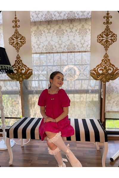 HÇ Hülya Çelik KİDSWEAR 2018 Girl's Fuchia Fistolu Dress