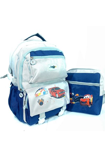 Nico Korean Style Car School Bag Girl's and Boy's Backpack with Accessories