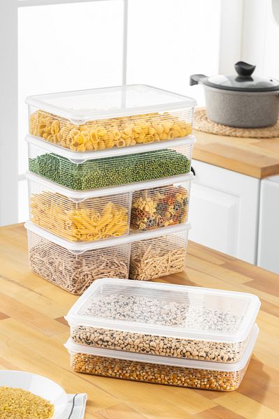 BRAMBLE LIFE 2.3 Lt - 3.5 Lt - 4.5 Lt 2 Compartment Rectangular Food Storage Container Set