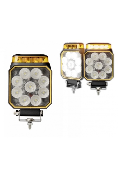 DELUXETUNING Proiector cu led, 14W lumina alba + girofar tip blit portocaliu ...