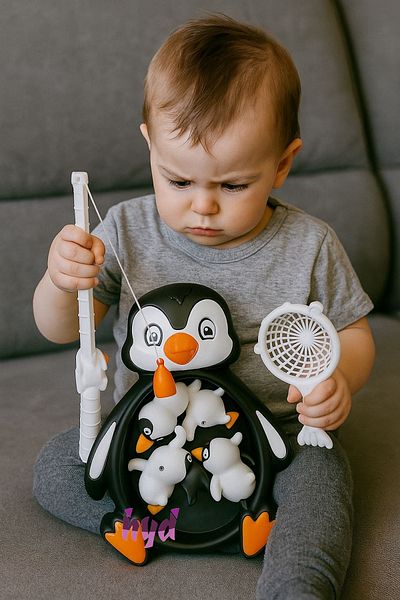Hyd Penguin Magnet Fishing Catch Game 10 Pieces Sea Creatures with Fishing Rod Educational Toy