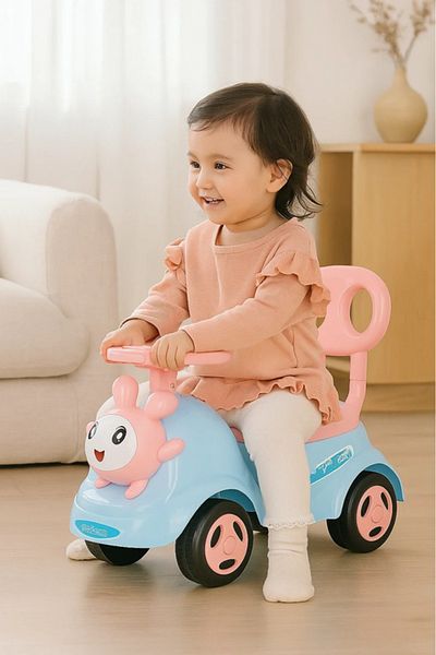 MASA Cute Animal Ride-On Car for Kids – Push Car with Backrest & Steering Wheel (Multiple Colors)