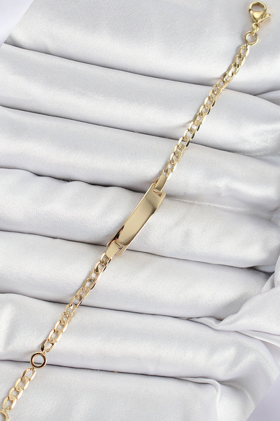 Skygo Pirinç Dikdörtgen Model Gold Renk Xuping Bebek Künyesi - TJ-BB7434