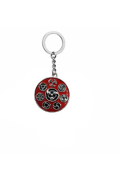 Herşey Nota Sasuke Uchiha Sharingan Keychain – Red Cosplay Unisex Anime Accessory