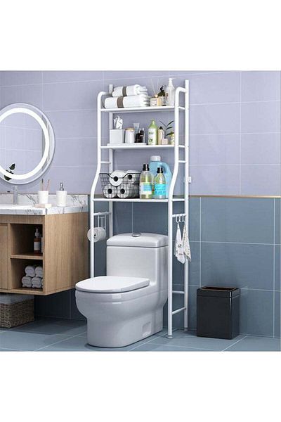 Generic Toilet Cabinet Shelving Shelf Organizer White 160x160x50cm