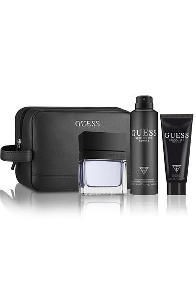 Guess Original Guess sets, an ideal men's gift, including a 100ml men's toiletry bag, a 226ml body spray, and a 100ml shower gel.