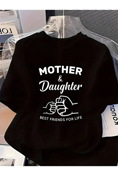 SVART WEAR Set de tricouri combinat pentru mamă, fiică și copil tricou Twin Mom Daughter Best Friends for Life (PRET SOLITAR)